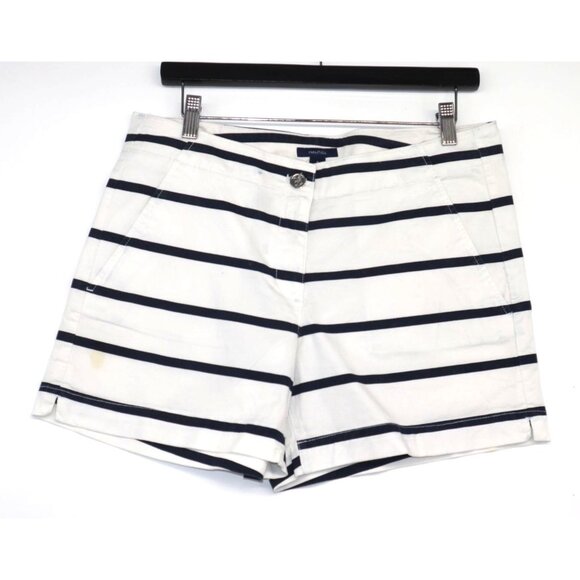 Nautica Womens Striped Shorts Navy & White Size 8 Nautical Preppy Coastal - Picture 1 of 7